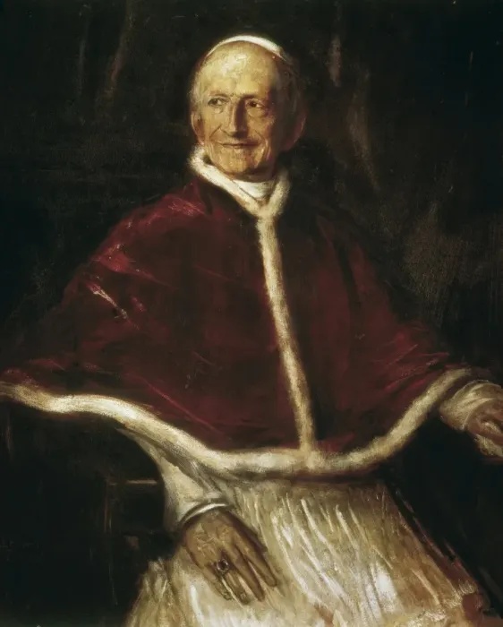Framed Print : LEO XIII (1810-1903). Pope (1878-1903). Oil on Framed Print : LEO XIII (1810-1903). Pope (1878-1903). Oil on