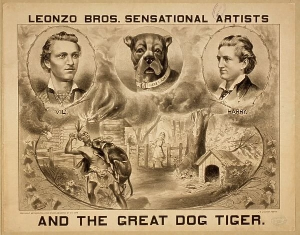 Leonzo Bros. sensational artists and the great dog, Tiger