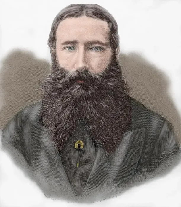 Framed Print : Leopold II of Belgium (1835-1909). Engraving. Colored Framed Print : Leopold II of Belgium (1835-1909). Engraving. Colored
