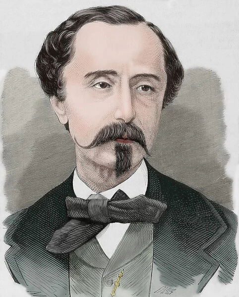 Leopoldo Augusto de Cueto (1815-1901). Engraving. Colored