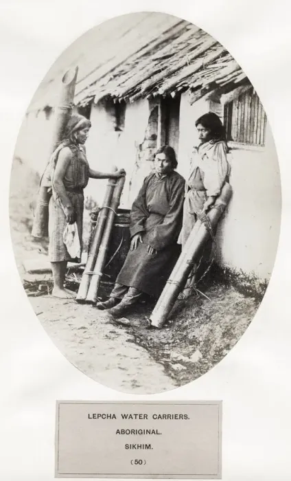 Framed Print : Lepcha water carriers, Aboriginal, Sikhim Framed Print : Lepcha water carriers, Aboriginal, Sikhim