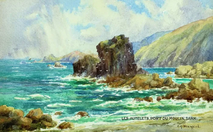 Framed Print : Les Autelets, Port du Moulin, Sark, Channel Islands Framed Print : Les Autelets, Port du Moulin, Sark, Channel Islands