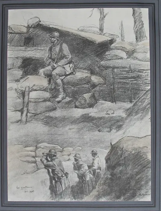 Framed Print : Les guetteries (look-outs) in the trenches Framed Print : Les guetteries (look-outs) in the trenches