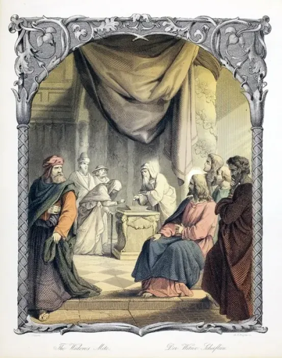 Framed Print : The Lesson of the Widows mite Framed Print : The Lesson of the Widows mite