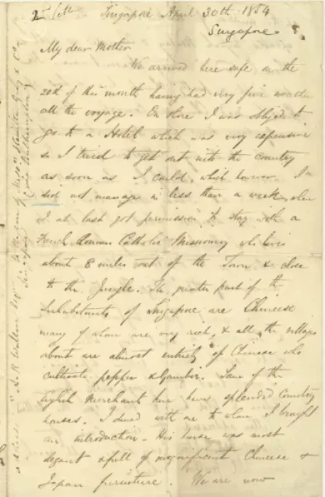 Framed Print : Letter from A. R. Wallace to his mother, 30 April 1854 Framed Print : Letter from A. R. Wallace to his mother, 30 April 1854