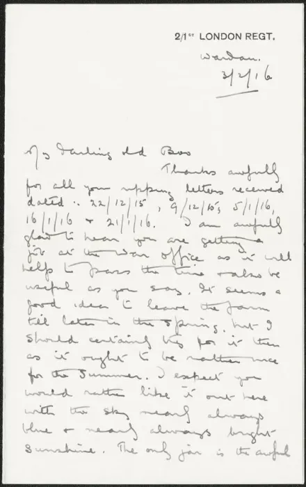 Framed Print : Letter from Albert Auerbach from Camp Wardan, Egypt, WW1 Framed Print : Letter from Albert Auerbach from Camp Wardan, Egypt, WW1