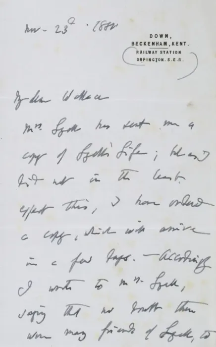 Framed Print : Letter from Darwin to Wallace dated November 23 1880 Framed Print : Letter from Darwin to Wallace dated November 23 1880