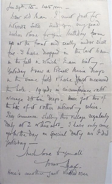 Letter from Firminy, near Dunkirk, WW1