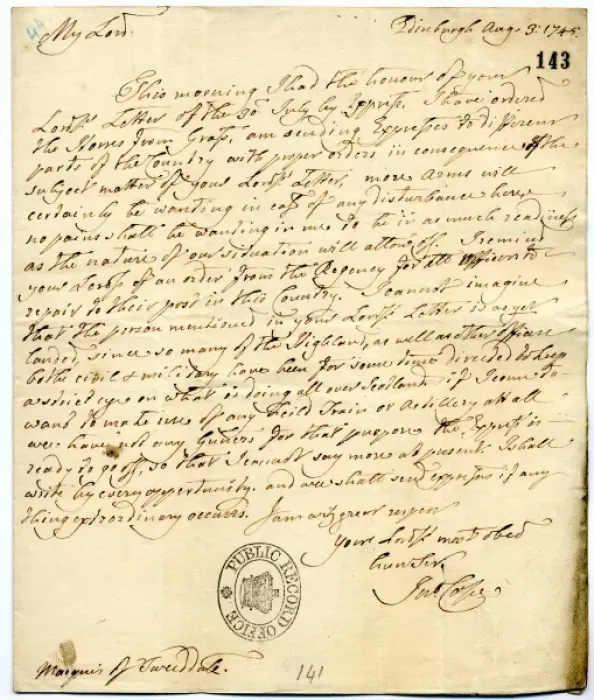 Framed Print : Letter to Marquis of Tweeddale Framed Print : Letter to Marquis of Tweeddale