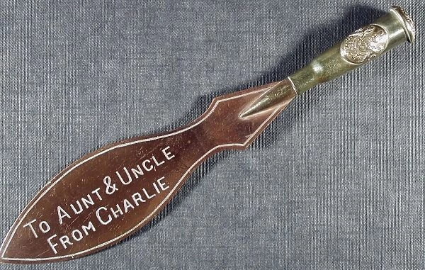 Letter opener Engraved To Aunt and Uncle from Charlie