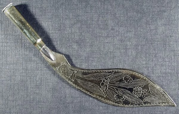 Letter opener Engraved with leaves  /  kukhri