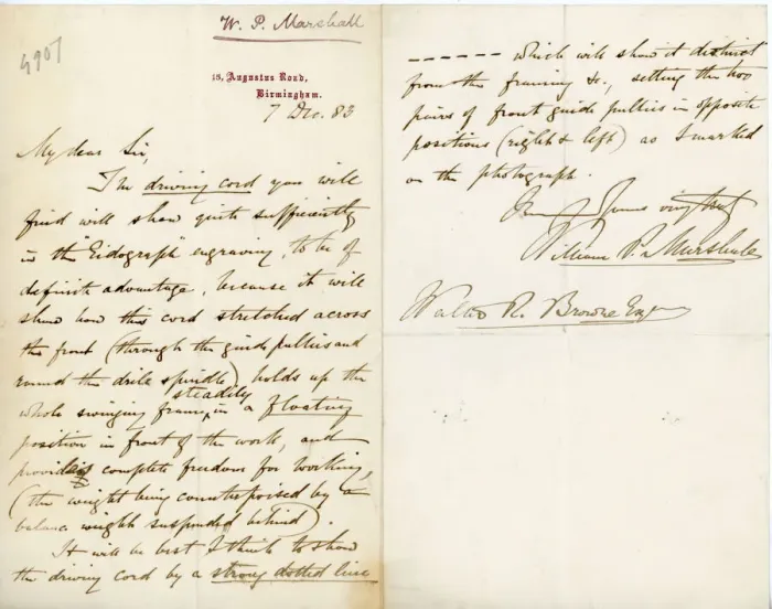 Framed Print : Letter from William Prime Marshall to Walter Raleigh Browne Framed Print : Letter from William Prime Marshall to Walter Raleigh Browne