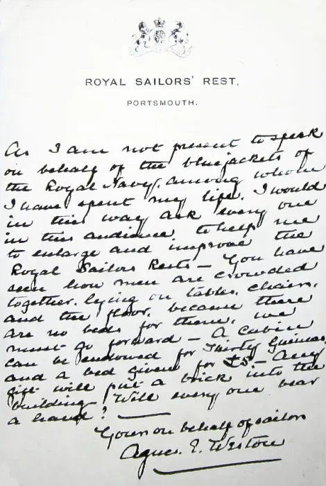 Framed Print : Letter written by Agnes Weston Royal Sailors Rest Portsmouth Framed Print : Letter written by Agnes Weston Royal Sailors Rest Portsmouth