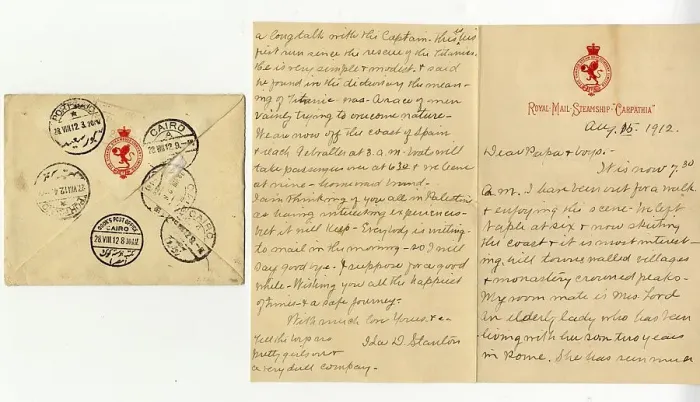 Framed Print : Letter written by Ida Stanton on board RMS Carpathia Framed Print : Letter written by Ida Stanton on board RMS Carpathia