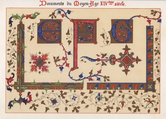 Framed Print : Letters from an illuminated alphabet from Framed Print : Letters from an illuminated alphabet from