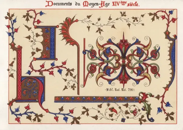 Framed Print : Letters from an illuminated alphabet Framed Print : Letters from an illuminated alphabet