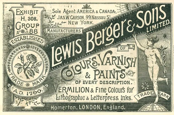 Framed Print : Lewis Berger & Sons Advertisement Framed Print : Lewis Berger & Sons Advertisement
