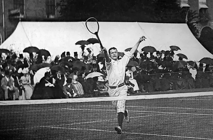 Framed Print : Lewis at a lawn tennis championships, Victorian period Framed Print : Lewis at a lawn tennis championships, Victorian period
