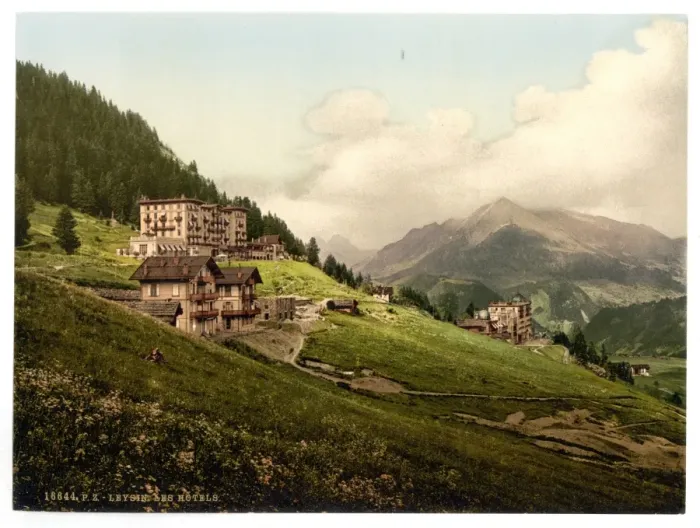 Framed Print : Leysin, the hotels, Nand, Canton of, Switzerland Framed Print : Leysin, the hotels, Nand, Canton of, Switzerland