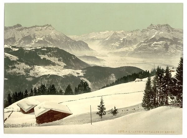 Leysin, view of the Rhone Valley in winter, Nand, Canton of