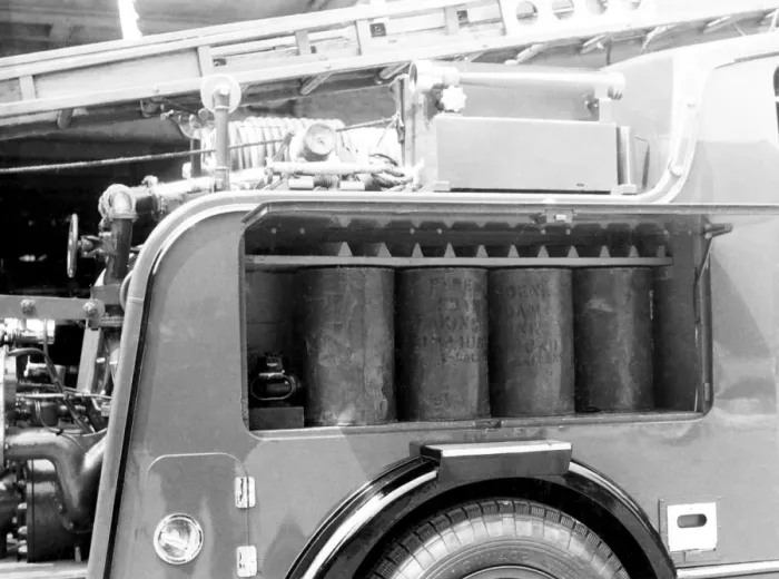 Framed Print : LFB enclosed Leyland pump, Brigade HQ, WW2 Framed Print : LFB enclosed Leyland pump, Brigade HQ, WW2