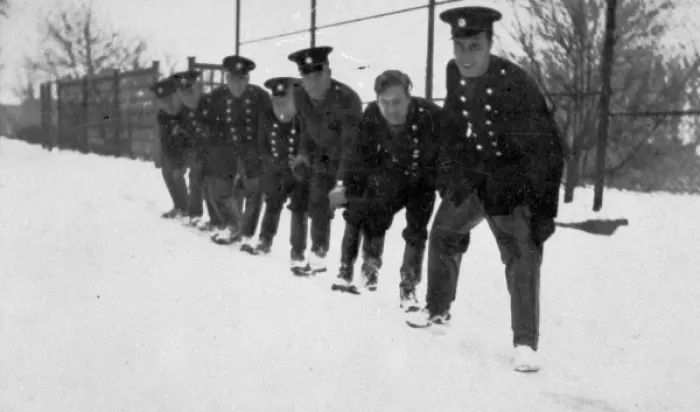 Framed Print : LFB firefighters and winter snows Framed Print : LFB firefighters and winter snows