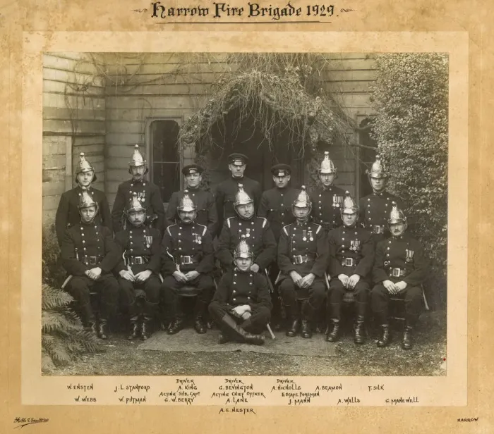 Framed Print : LFB-LCC Harrow Fire Brigade group photo Framed Print : LFB-LCC Harrow Fire Brigade group photo
