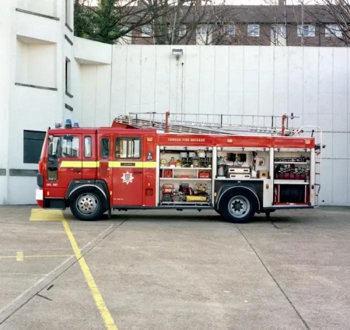 Framed Print : LFDCA-LFB Volvo Saxon pump ladder at Croydon Framed Print : LFDCA-LFB Volvo Saxon pump ladder at Croydon