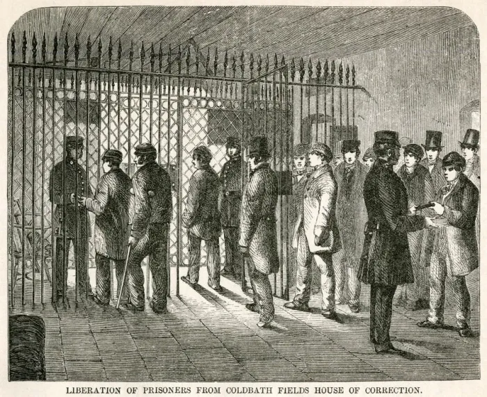 Framed Print : Liberation of prisoners from Coldbath Fields 1862 Framed Print : Liberation of prisoners from Coldbath Fields 1862