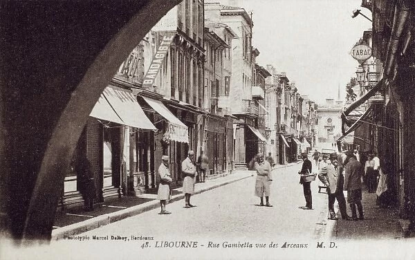 Libourne, France, Rue Gambetta - View through the Arch