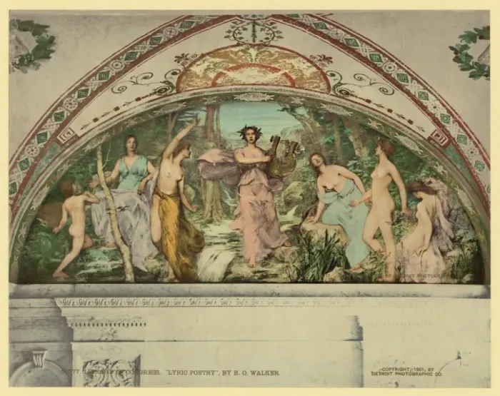 Framed Print : Library of Congress. Lyric Poetry, by H. O. Walker Library of Framed Print : Library of Congress. Lyric Poetry, by H. O. Walker Library of