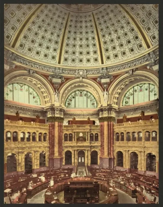 Framed Print : Library of Congress, Reading Room in rotunda Framed Print : Library of Congress, Reading Room in rotunda