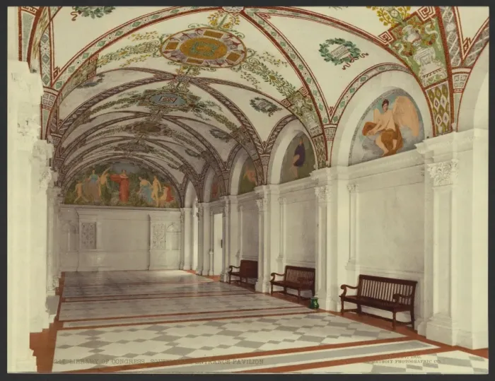 Framed Print : Library of Congress. South Hall, entrance pavilion Framed Print : Library of Congress. South Hall, entrance pavilion