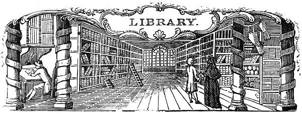 Library interior, 1790s