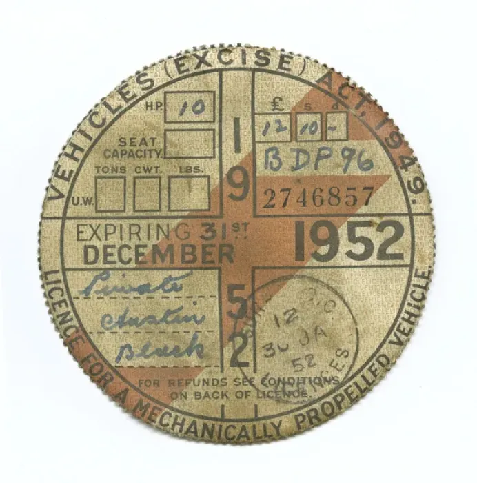 Framed Print : Licence for a mechanically propelled vehicle