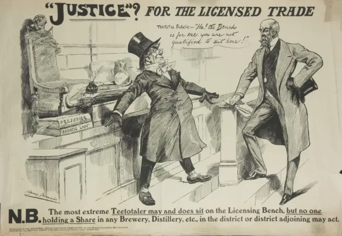 Framed Print : Licensing Bill cartoon 1908 Framed Print : Licensing Bill cartoon 1908