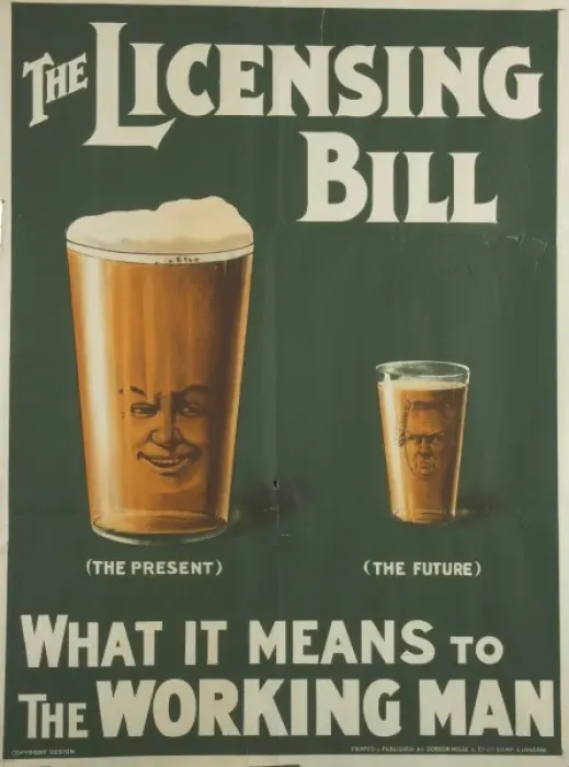 Framed Print : Licensing Bill poster 1908 Framed Print : Licensing Bill poster 1908