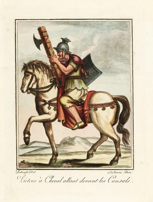 Framed Print : Lictor riding in front of consuls, ancient Rome Framed Print : Lictor riding in front of consuls, ancient Rome