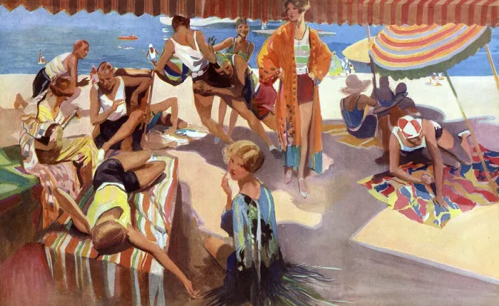 Framed Print : The Lido-Laters by Howard K. Elcock Framed Print : The Lido-Laters by Howard K. Elcock