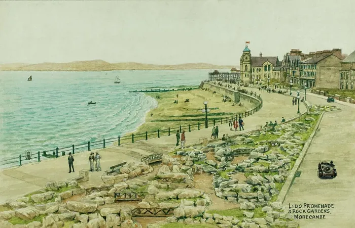 Framed Print : Lido Promenade and Rock Gardens, Morecambe, Lancashire Framed Print : Lido Promenade and Rock Gardens, Morecambe, Lancashire