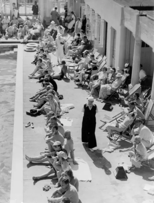 Framed Print : Lido Sunbathers Framed Print : Lido Sunbathers