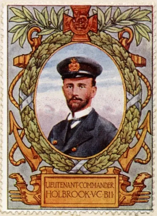 Framed Print : Lieut Commander Holbrook VC recipient 7 / Stamp Framed Print : Lieut Commander Holbrook VC recipient 7 / Stamp