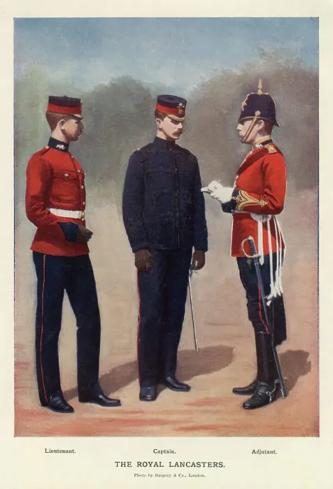 Framed Print : Lieutenant, Captain and Adjutant, the Royal Lancasters Framed Print : Lieutenant, Captain and Adjutant, the Royal Lancasters
