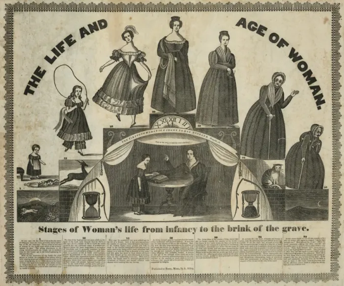 Framed Print : The Life and age of woman, stages of womans life from the i Framed Print : The Life and age of woman, stages of womans life from the i