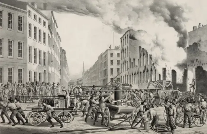 Framed Print : The life of a fireman: the ruins--take up--man your rope Framed Print : The life of a fireman: the ruins--take up--man your rope