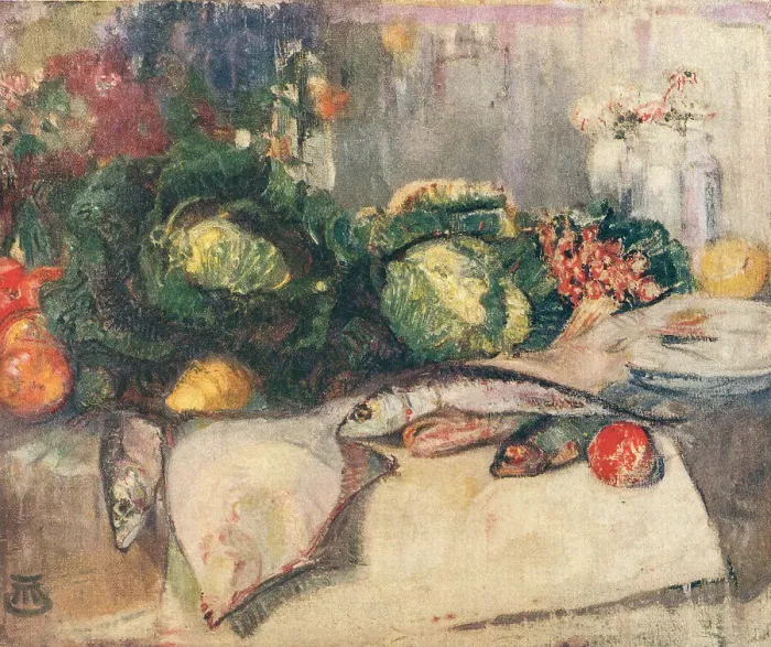 Framed Print : Still Life Fish and Vegetables Framed Print : Still Life Fish and Vegetables