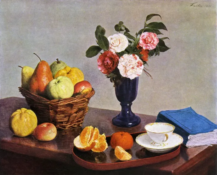 Framed Print : Still Life by Henri Fantin-Latour Framed Print : Still Life by Henri Fantin-Latour