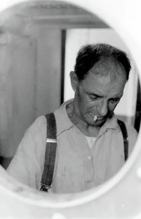 Framed Print : Life on a North Sea trawler - man viewed through porthole. Date: 1960s Framed Print : Life on a North Sea trawler - man viewed through porthole. Date: 1960s