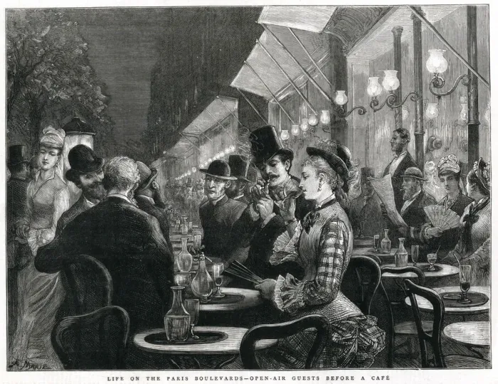 Framed Print : Life on the Paris Boulevards 1877