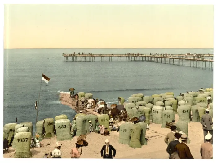 Framed Print : Life on the sands, the pier, Norderney, Germany Framed Print : Life on the sands, the pier, Norderney, Germany